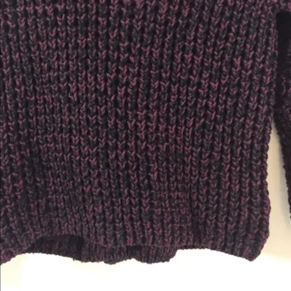 Gap Women Zip Up Sweater Burgundy Black Chunky Knit Small Short - Picture 7 of 9